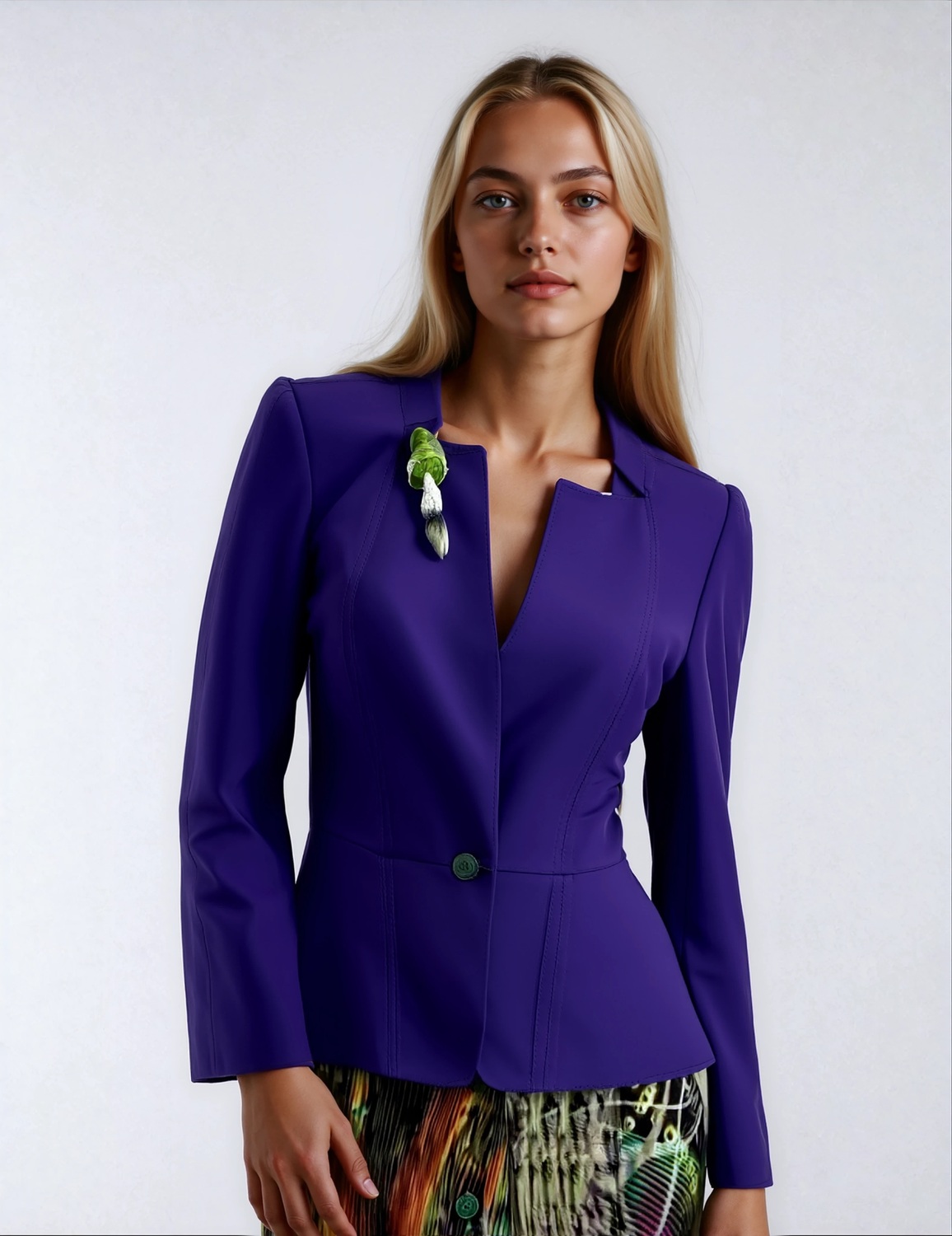 Фиолетовый Костюм с Юбкой